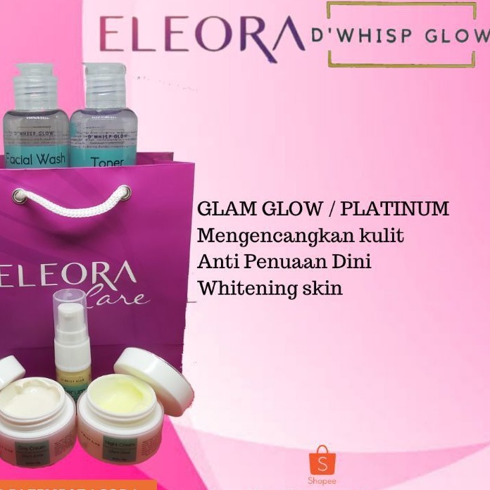 DWHISPGLOW ELEORA GLAM GLOW PLATINUM ELEORA MEDAN BPOM SKINCARE