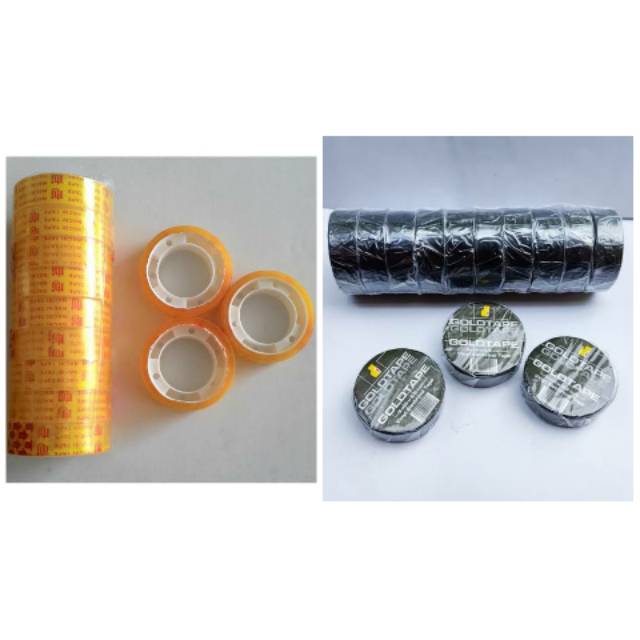 

Lakban Solatip Kecil Bening / Hitam Per Pcs Gold Tape