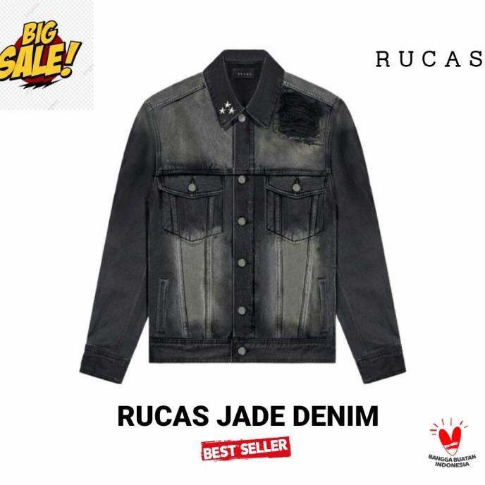 RUCAS DENIM JACKET JADE BLACK