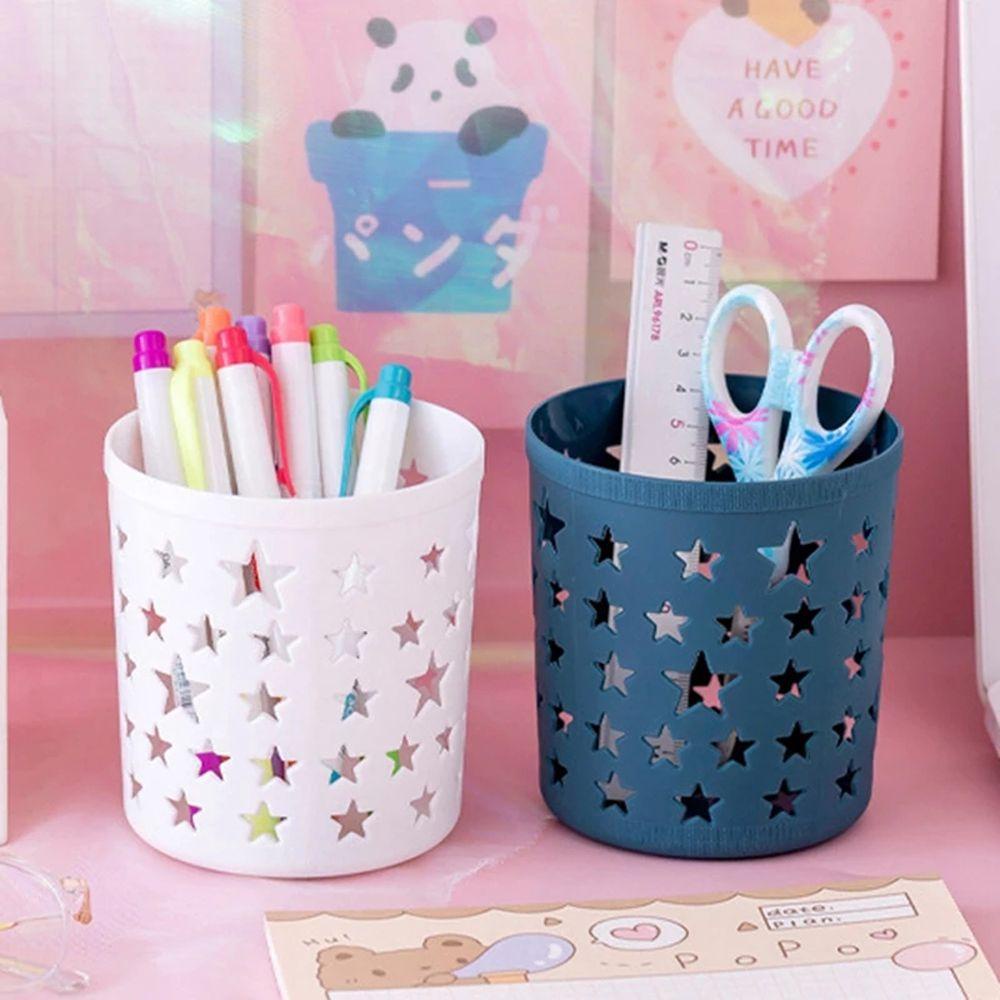 [Elegan] Pen Holders Sekolah Kreatif Silinder Berongga Bintang Alat Tulis Makeup Brush Tempat Pensil