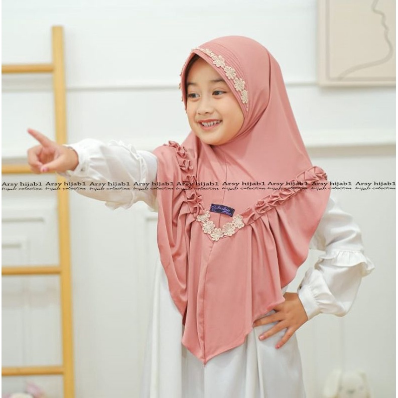 jilbab anak MELISA / hijab instan melisa renda 4-7thn