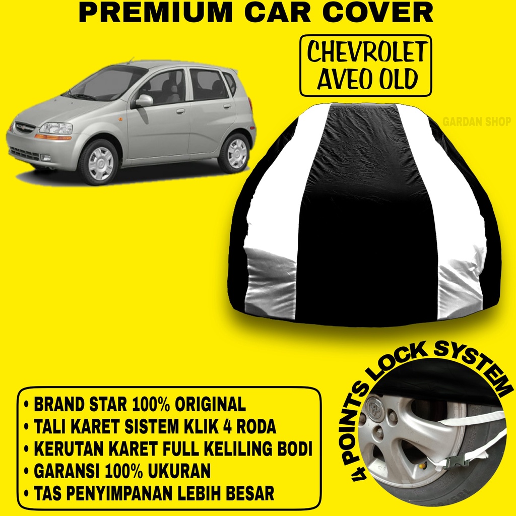 Body Cover CHEVEROLET AVEO OLD Sarung Strip SILVER Penutup Pelindung Bodi Mobil Chevrolet Aveo Old PREMIUM Cover