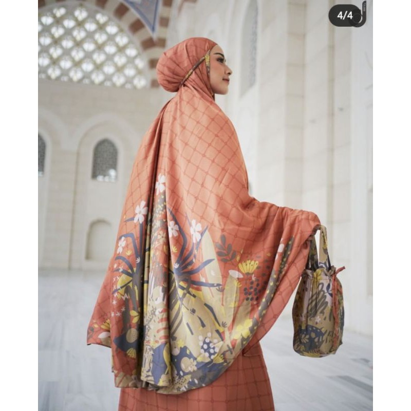 Mukena / Prayers Robe Jasmine warna Salem dan Grey by Deenay