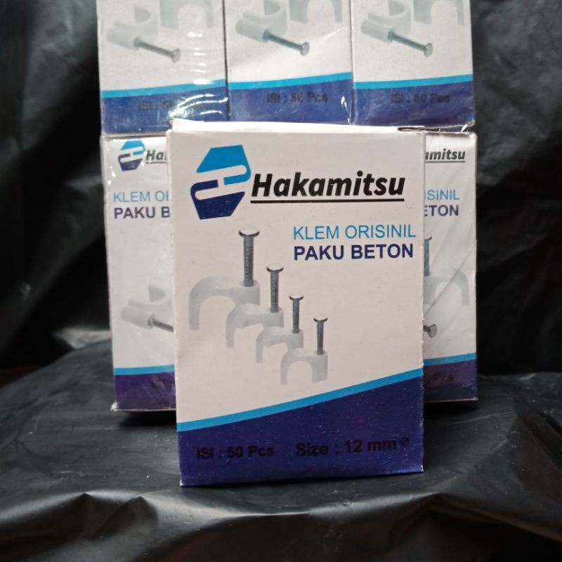 KLEM KABEL PAKU BETON HAKAMITSU 12mm Paku Beton isi 50pcs