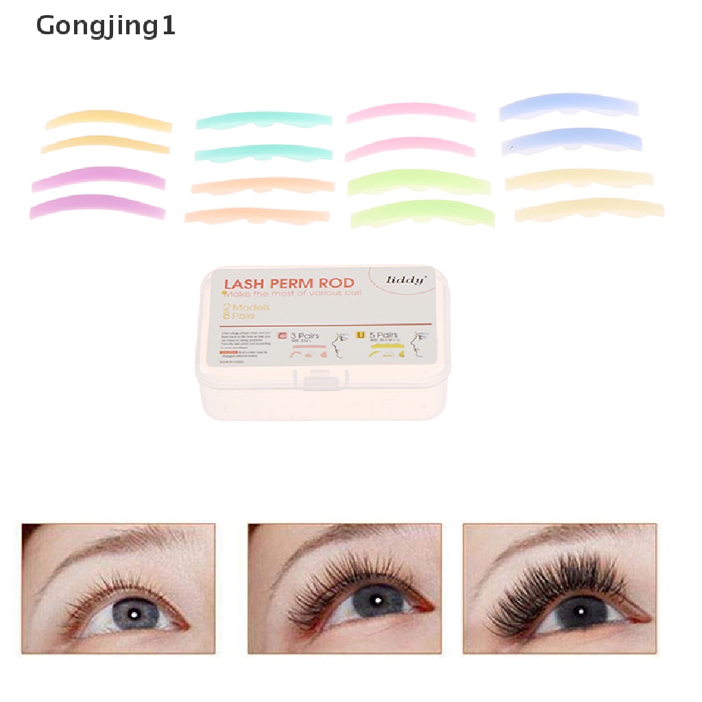 Gongjing1 8 Pasang / Set Pad / Bantalan Silikon Pelindung / Perming Bulu Mata Untuk Perlengkapan Kosmetik / Makeup