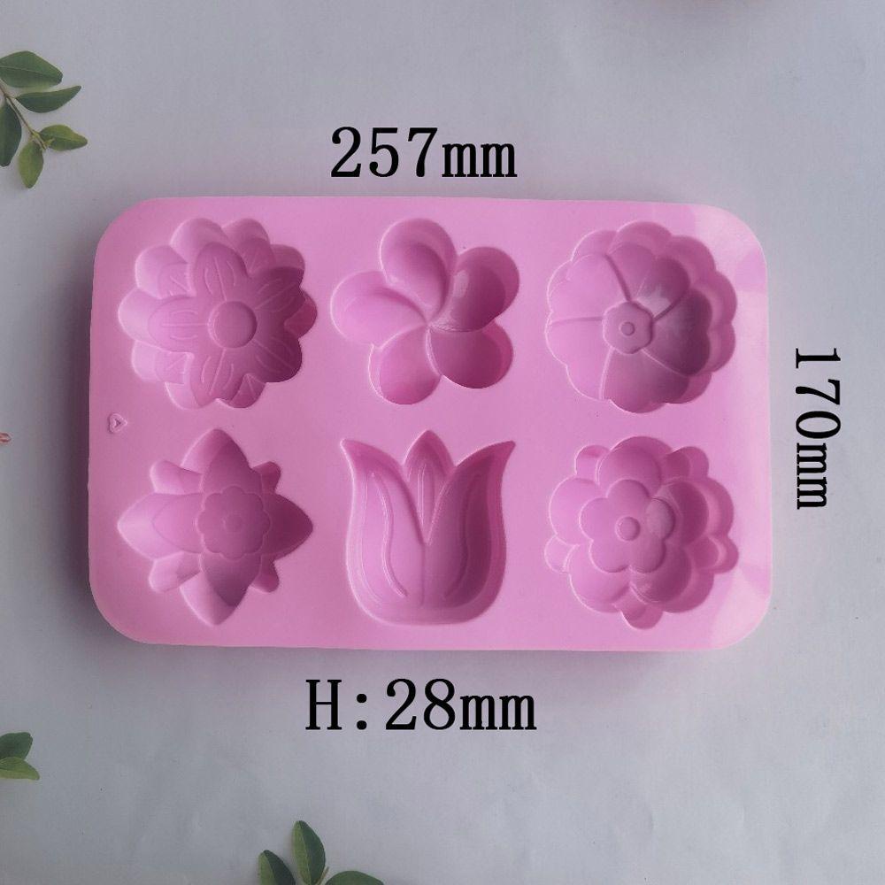 Solighter Cetakan Sabun Silikon Multi-Fungsi Membuat Perlengkapan 3D DIY Craft 6rongga Handmade Soaps Supplies