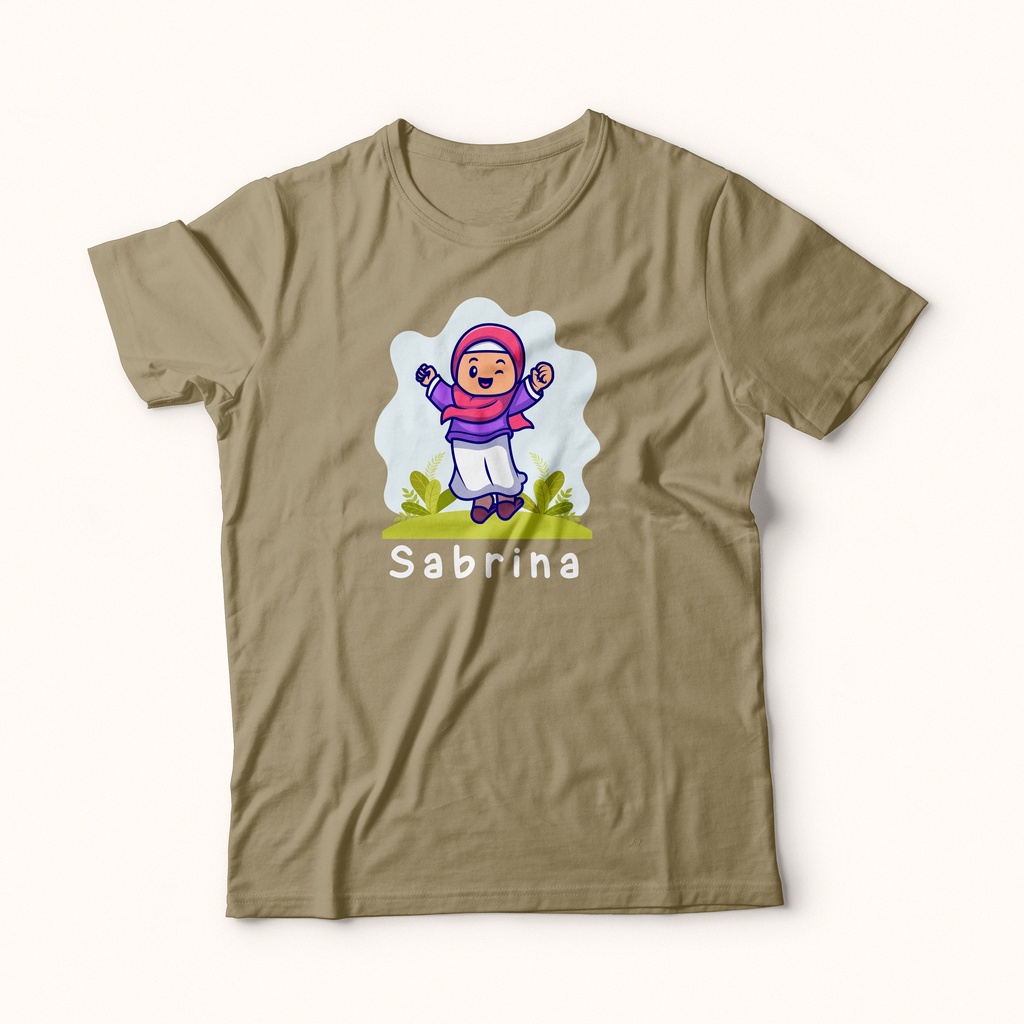 GRATIS SABLON NAMA | KAOS ANAK LAKI-LAKI DAN PEREMPUAN TEMA KARAKTER MUSLIM, USIA 1-13 TAHUN by Ribbedkids