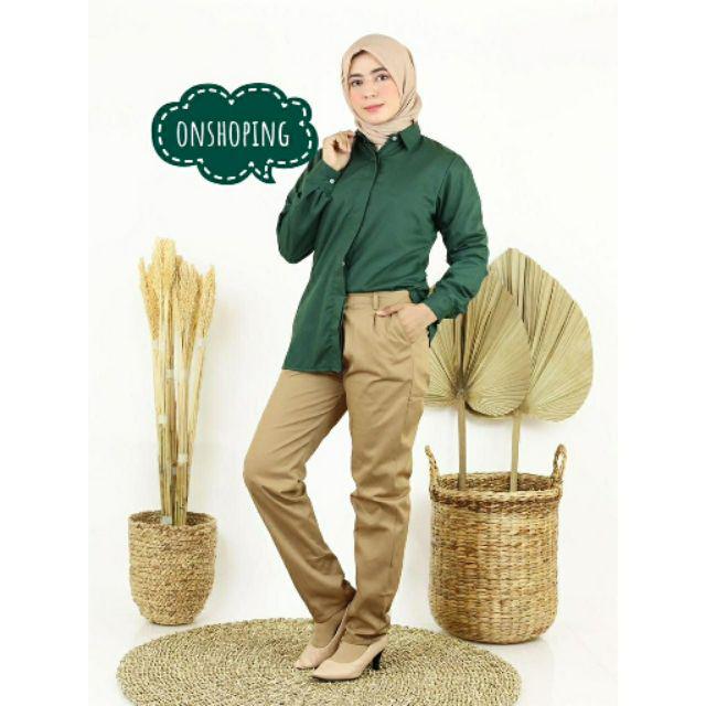 Kemeja Toyobo jumbo/kemeja basic polos Ld 110cm Ld 120 cm-jumbo hijau botol