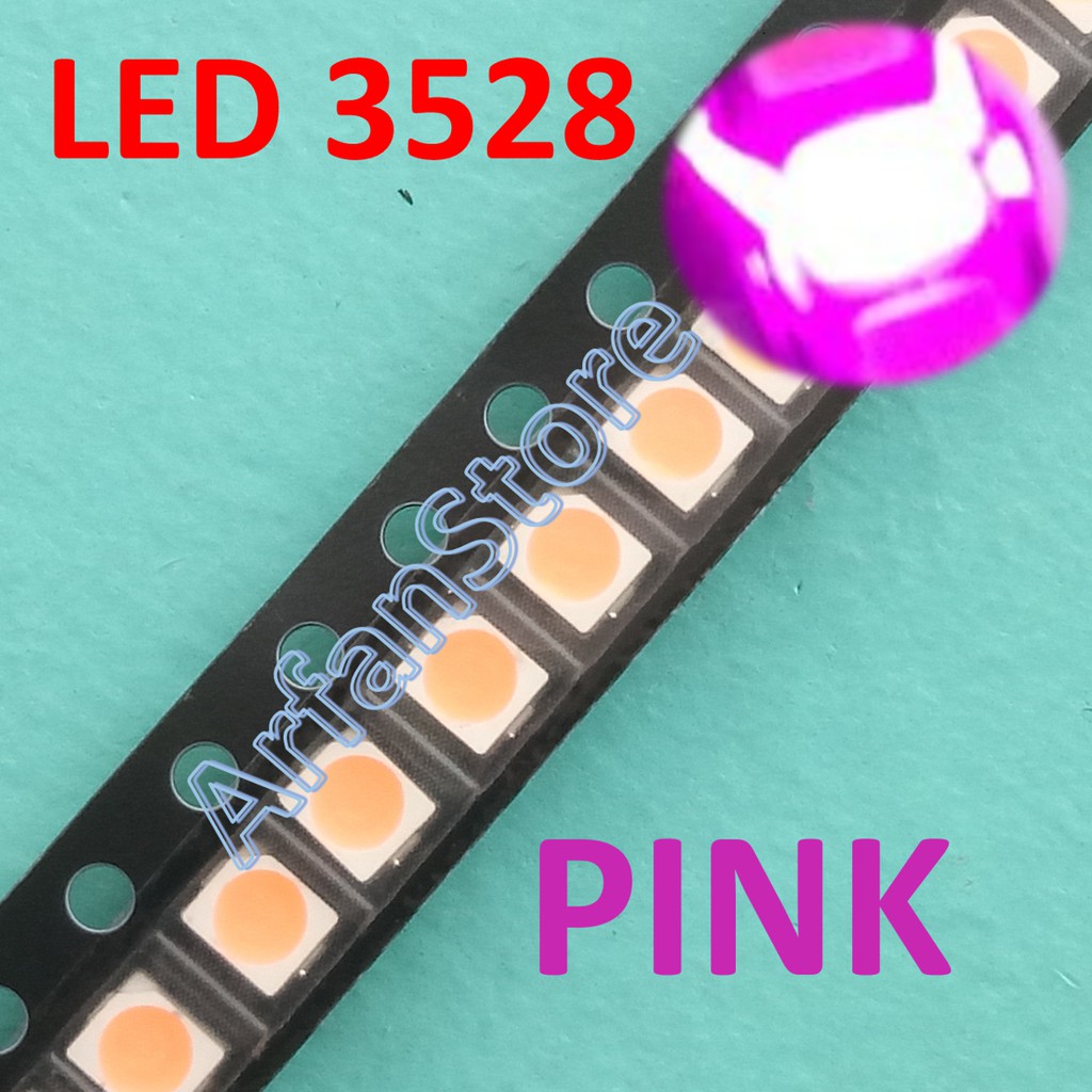 LED 3528 Pink Per 25pcs SMD Chip Warna Merah Muda