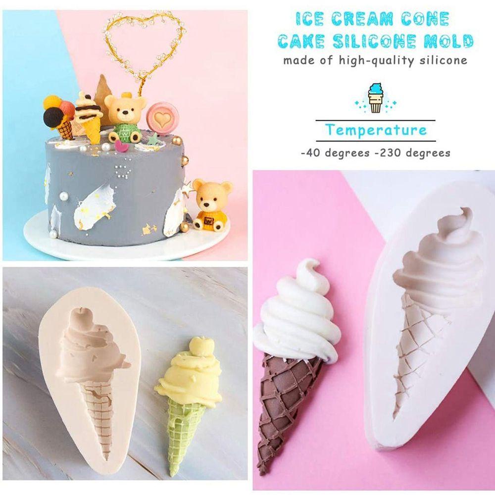 [Elegan] Cetakan Silikon DIY Kue Ulang Tahun Bayi Anak Baking Membuat Es Krim Cone Mold