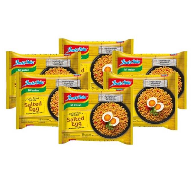 Indomie salted egg - mie telur asin - mie keriting telur asin - makanan kekinian