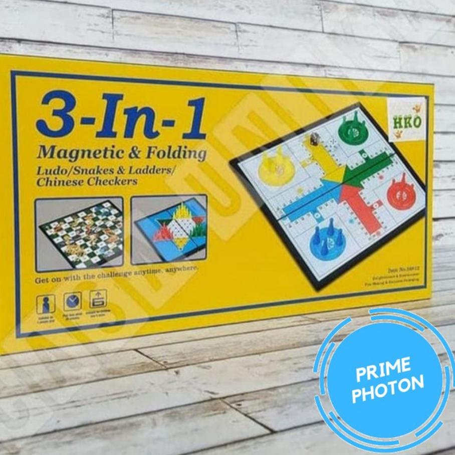 Ludo, Ular Tangga, Halma Magnet 3 in 1