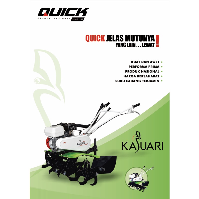 Traktor Quick Kasuari Lengkap Engine Honda GX 160