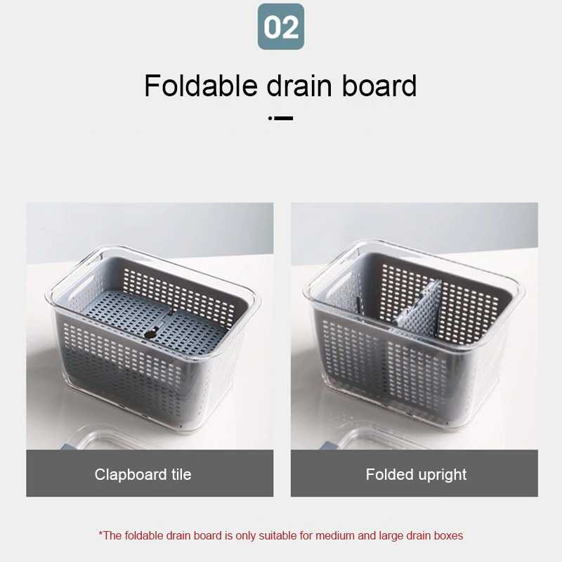 SHIMOYAMA Kotak Kontainer Makanan Kulkas Drainer with Lid - RFS49