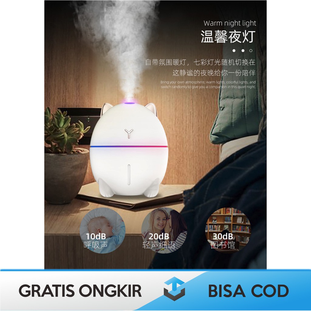 HUMIDIFIER DIFUSSER AROMATERAPI TAFFWARE ORIGINAL DUDU CAT 200 ML LAMPU MALAM KUCING HUMI DDM-1