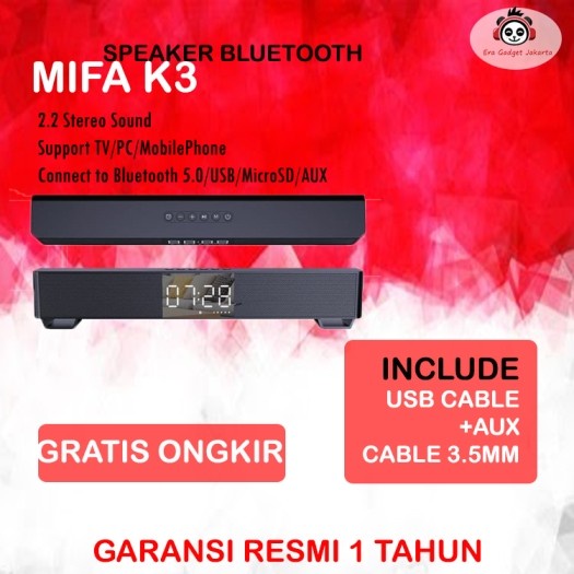 Mifa Soundbar K3 Stereo Bluetooth - Hitam