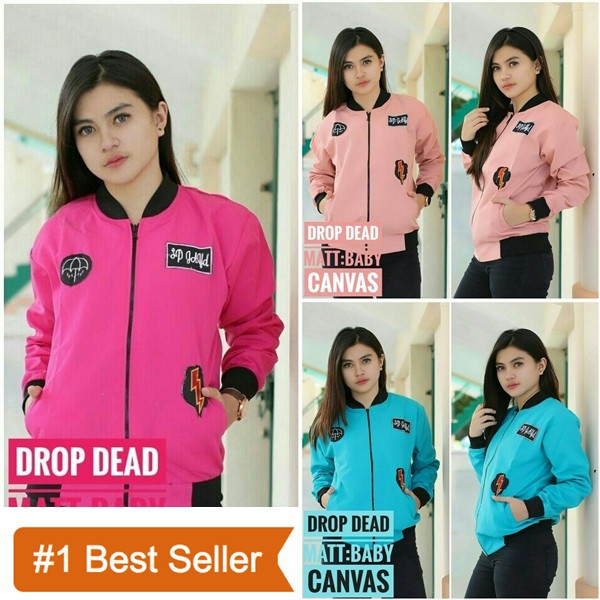 PROMO JAKET BOMBER WANITA / BOMBER CEWEK DROP DEAD / JAKET MILEA