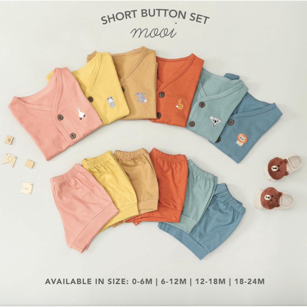 Mooi Short Button Set - Setelan Anak Laki/Baju bayi/Piyama bayi