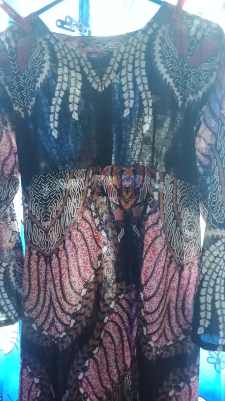 Batik Couple Keluarga Sania Ruffle Ori Ndoro Jowi Dnt Madu Abang