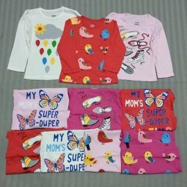 Kaos Anak Lengan Panjang Baby Victory Size 1 Girl Termurah Ecer Bebas Pilih Motif dan Size