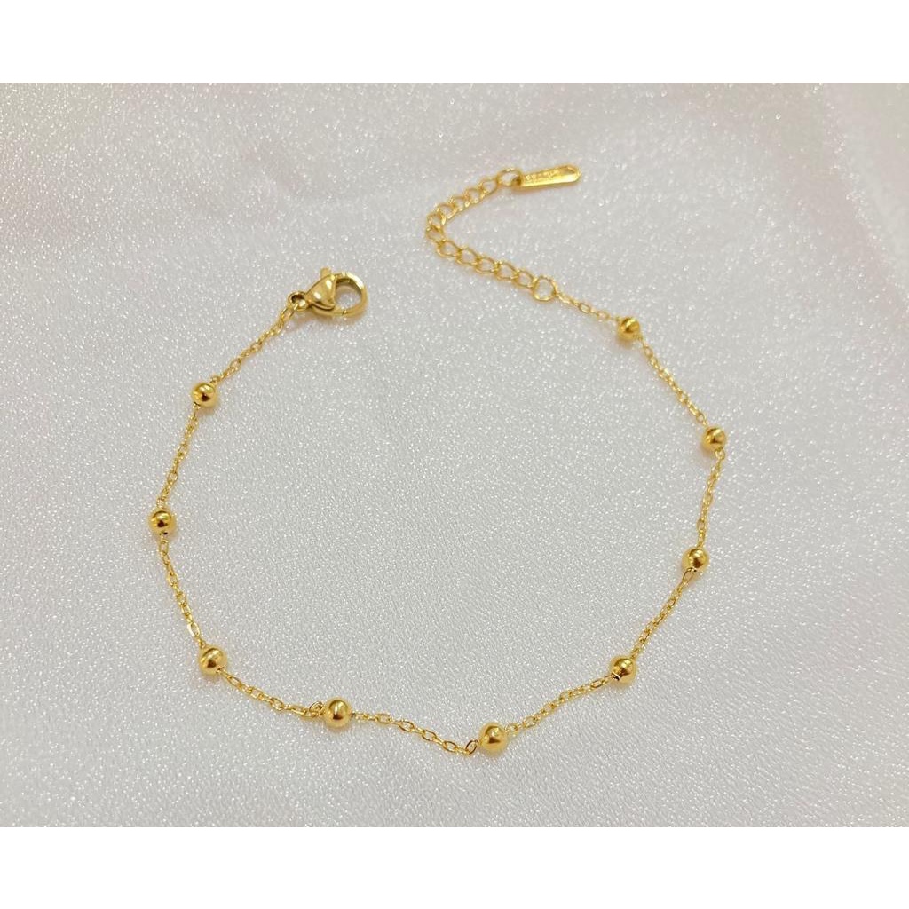 Gelang Wanita Titanium Terbaru Rantai Biji Lada Simple Perhiasan Gelang Tangan