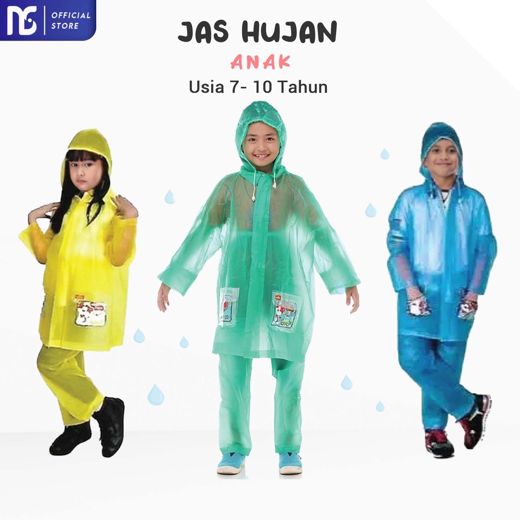 Jas Hujan Anak SD Umur 6-10 Tahun Setelan Jaket Celana Laki-Laki Grosir Jas Hujan Setelan Mantel Ana