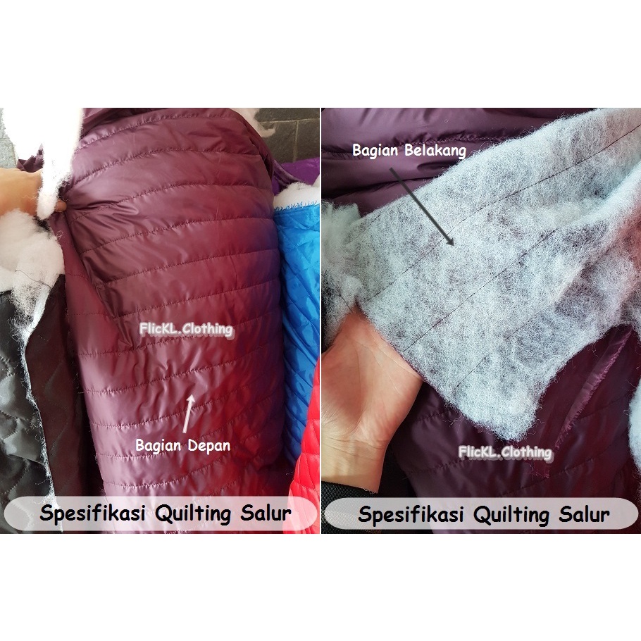 Bahan Kain Quilting Salur Parasut Dakron Quilting Vertikal Parasut Quilting Salur Vertikal