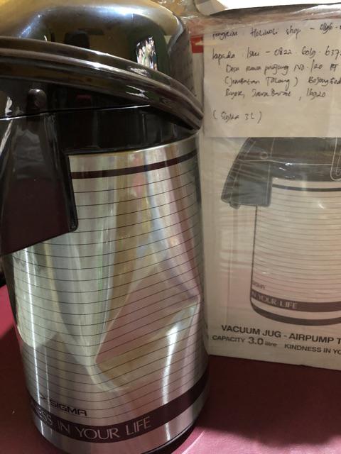 Sigma Vacuum Air Pot 3 Liter / Termos Air Panas Stainless 3 Liter