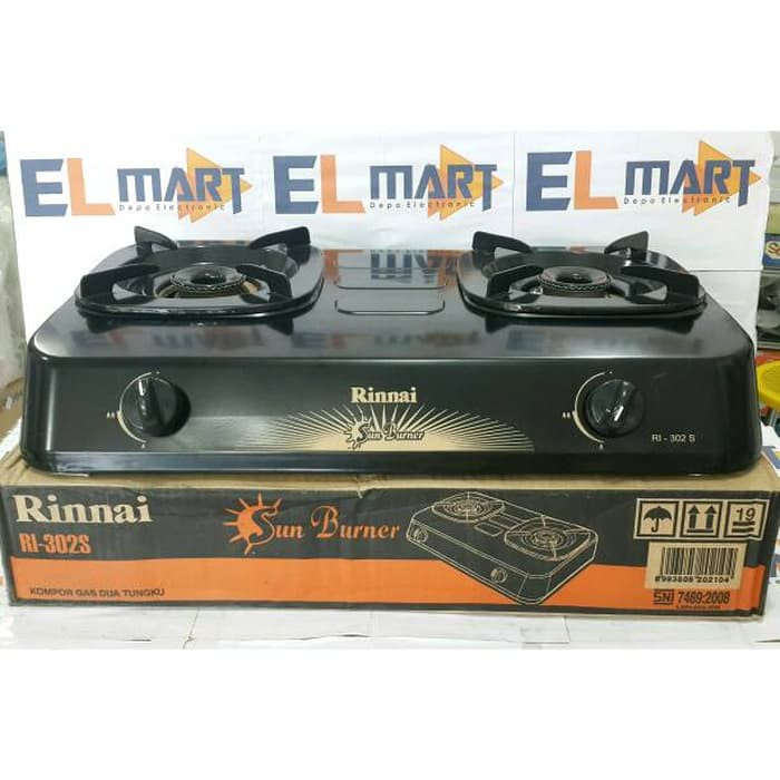 Kompor gas 2 Tungku Rinnai RI 302S  Sun Burner RI 302 S - RI302S Original