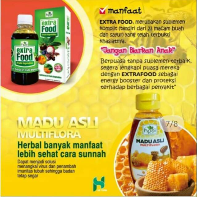 

Paket Extrafood + Madu Multiflora