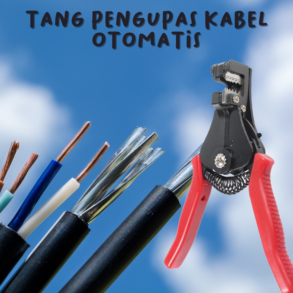 Tang Kupas Kabel Pengupas Potong Gunting Pemotong Kabel Wire Stripper HS-700B