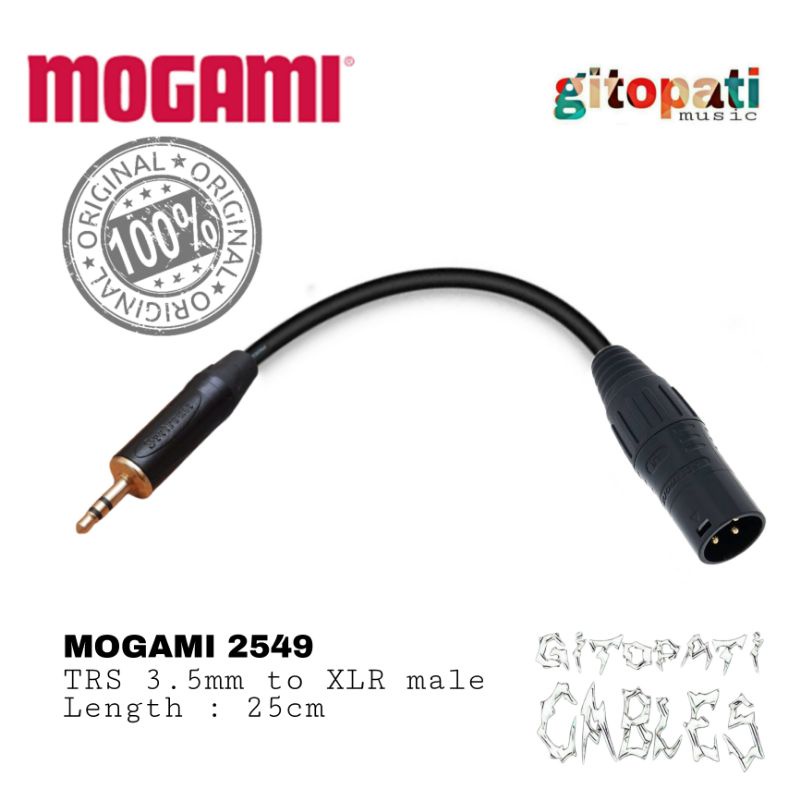 MOGAMI 2549 TRS 3.5mm to XLR male 25cm