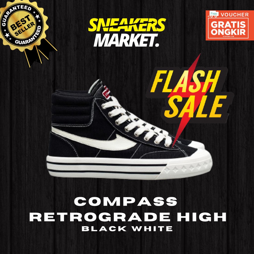 [MURAH] Sepatu Compass Retrograde High Black white