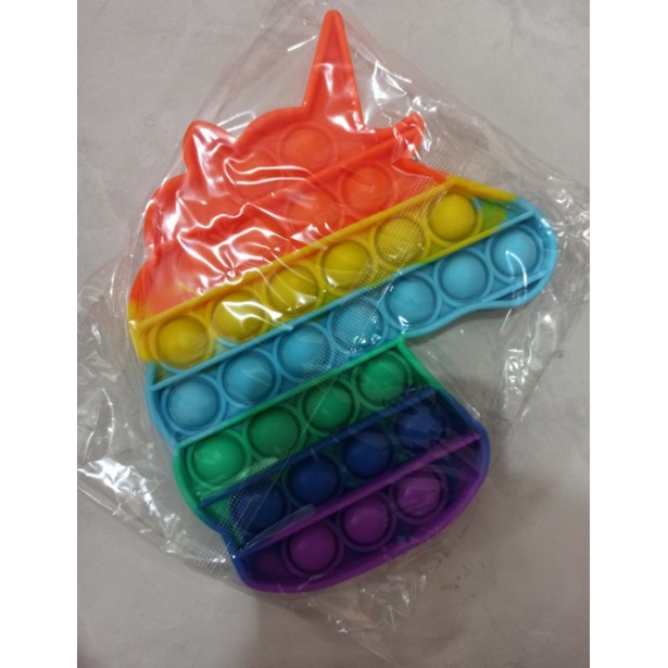 Pop It Rainbow / Fidget Push / Pop It Fidget Toy Mainan Penghilang Stress-Unicorn