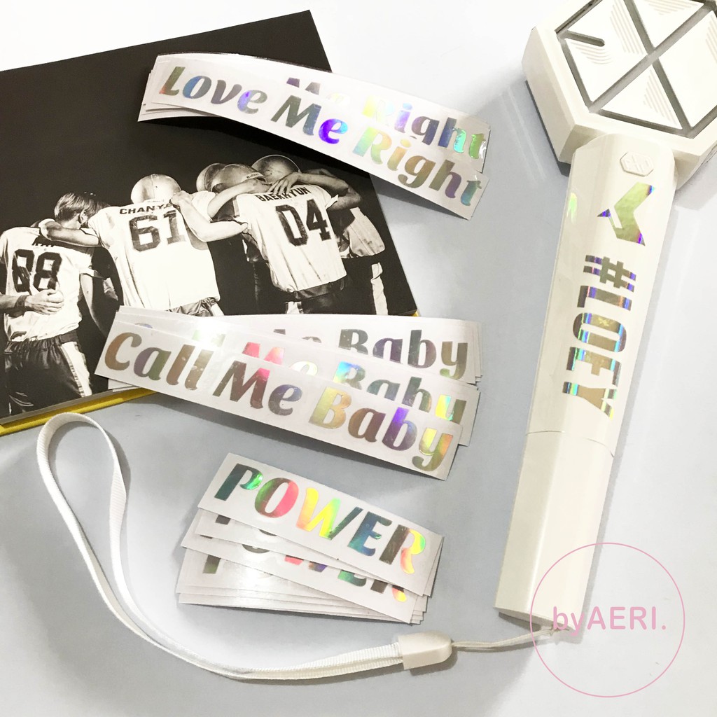 EXO SONGS HOLOGRAM STICKER (Kokobop, Love Me Right, Universe, dll) KPOP HOLOGRAM CUTTING STICKER