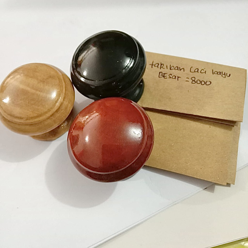 tarikan laci bulat bahan kayu