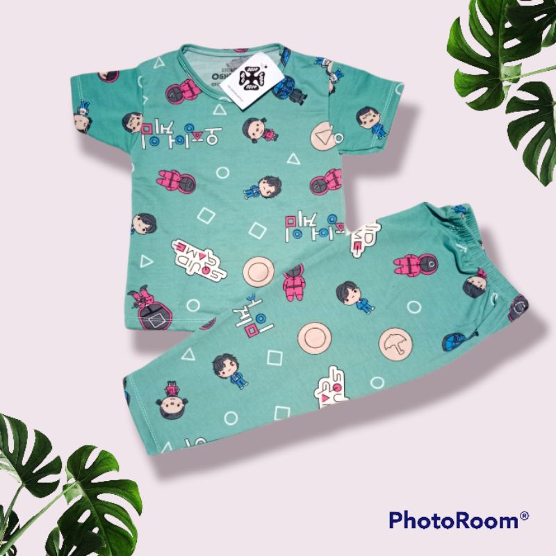 Setelan kaos squid game / setelan kaos anak 2-5 tahun