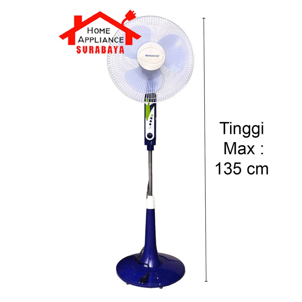 Stand Fan Kipas Angin Berdiri Kaki Bulat + Timer Matsunichi 16 Inch 16&quot; FS 328 B20