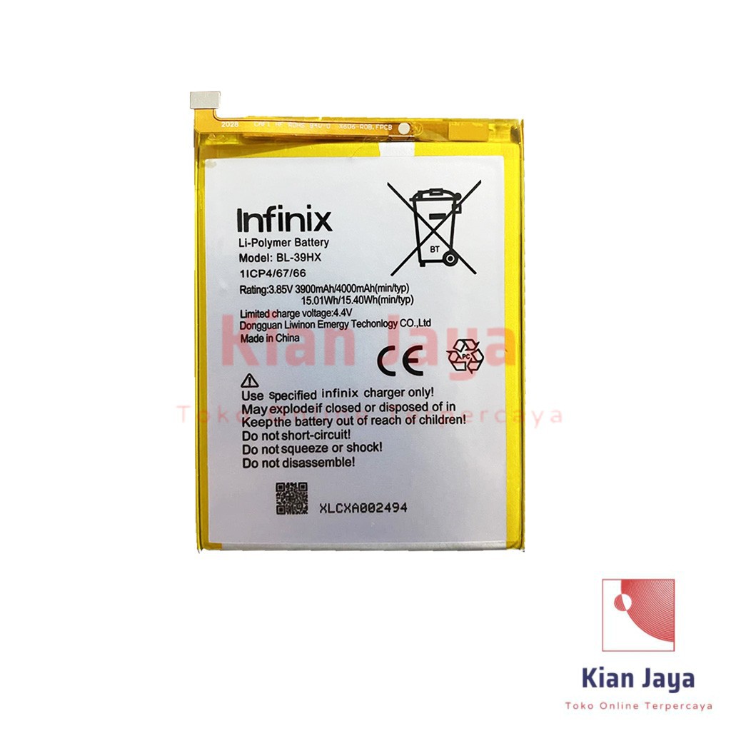 Baterai Infinix Hot 6 / BL-39HX Batre Batrai Battery Hp BL39HX Original