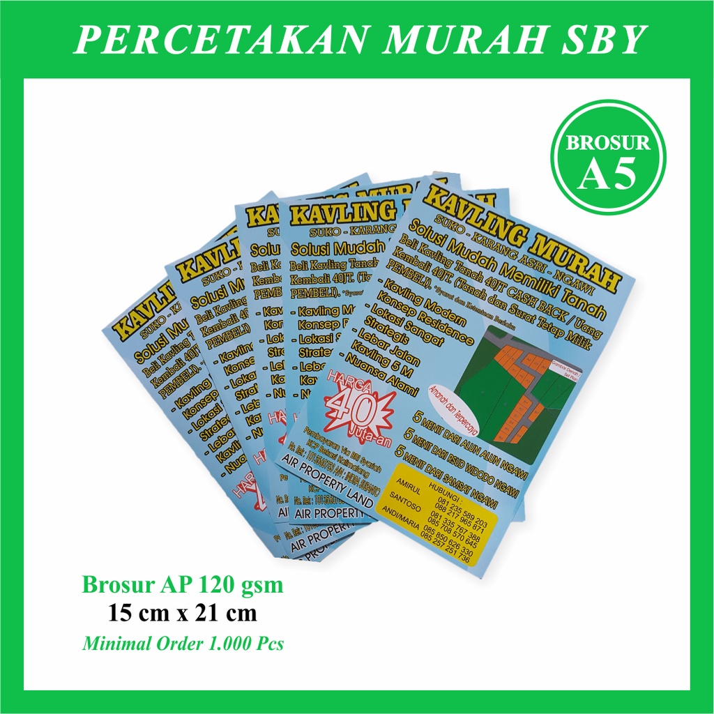 

Cetak Brosur A5 FC 1 Sisi 1000 Lbr