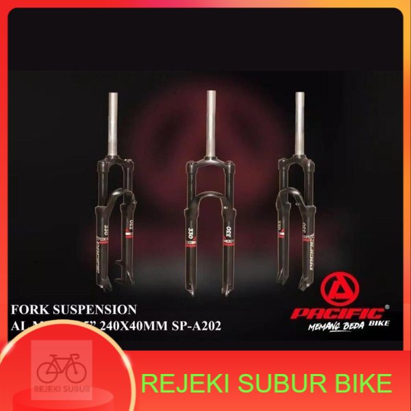 Fork Pacific X Race 303 Coil AL MTB 27.5 SPA 202 Sepeda Gunung MTB Lock out Hitam bahan Alloy