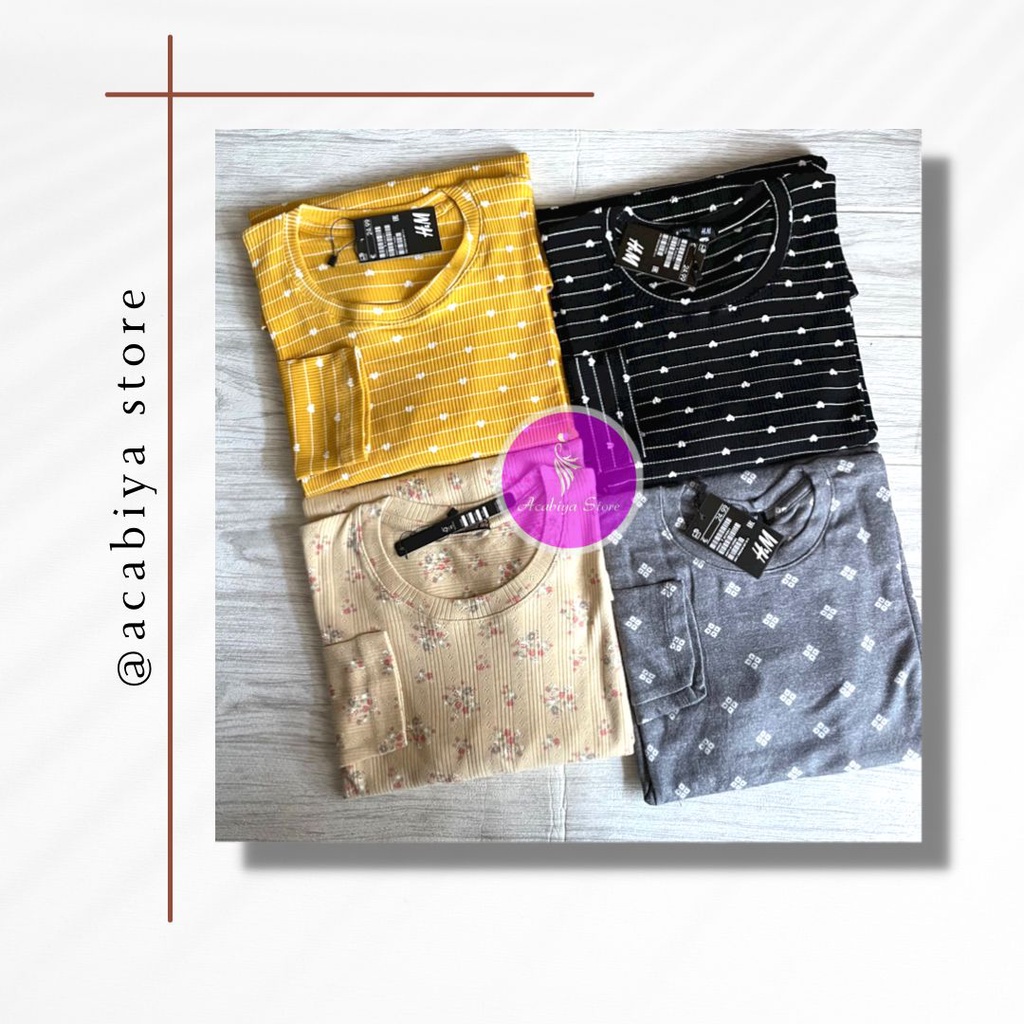 Baju kaos rajut motif / kaos wanita lengan panjang / kaos rajut halus / kaos motif