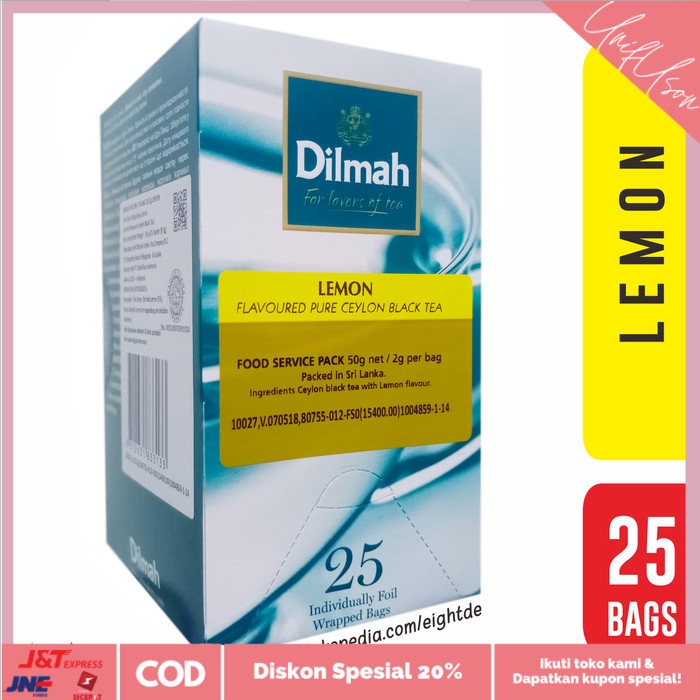 

⭐COD⭐ Dilmah Lemon Tea Bags Enveloped 25 Sachets