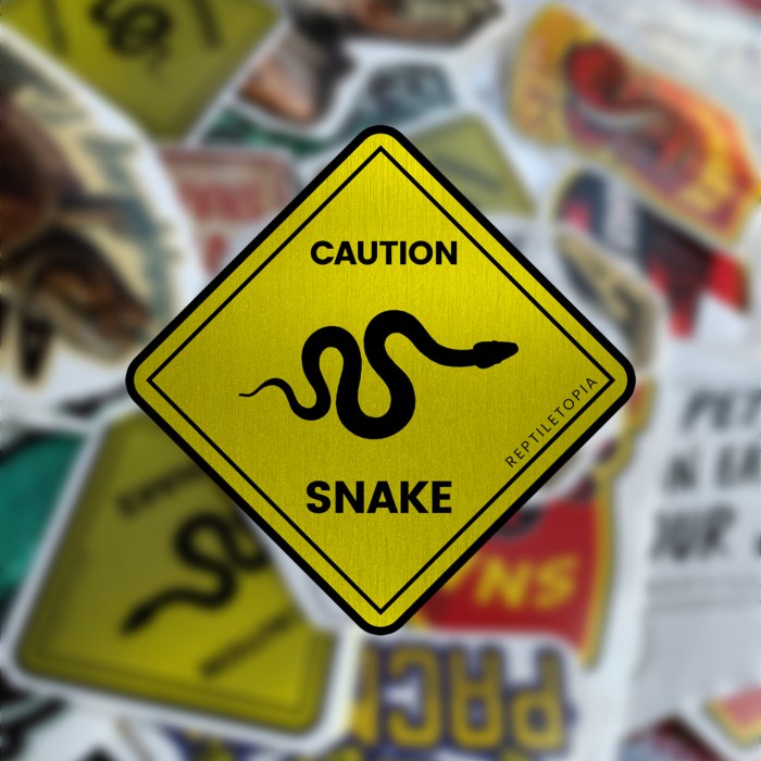 Sticker Reptile Caution Snake by Reptiletopia bukan retic ball phyton