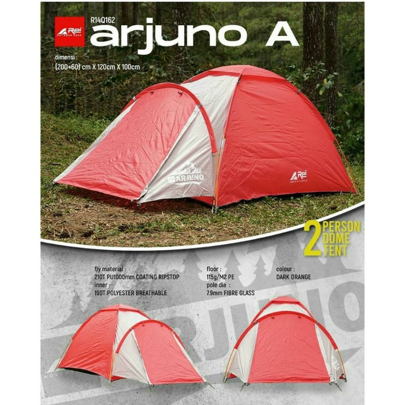 TENDA KAPASITAS 2P AREI ARJUNO A BONUS FLYSHEET | TENDA DOME KAP 2 ORANG 2 LAYER | DOME 2ORANG DOUBL