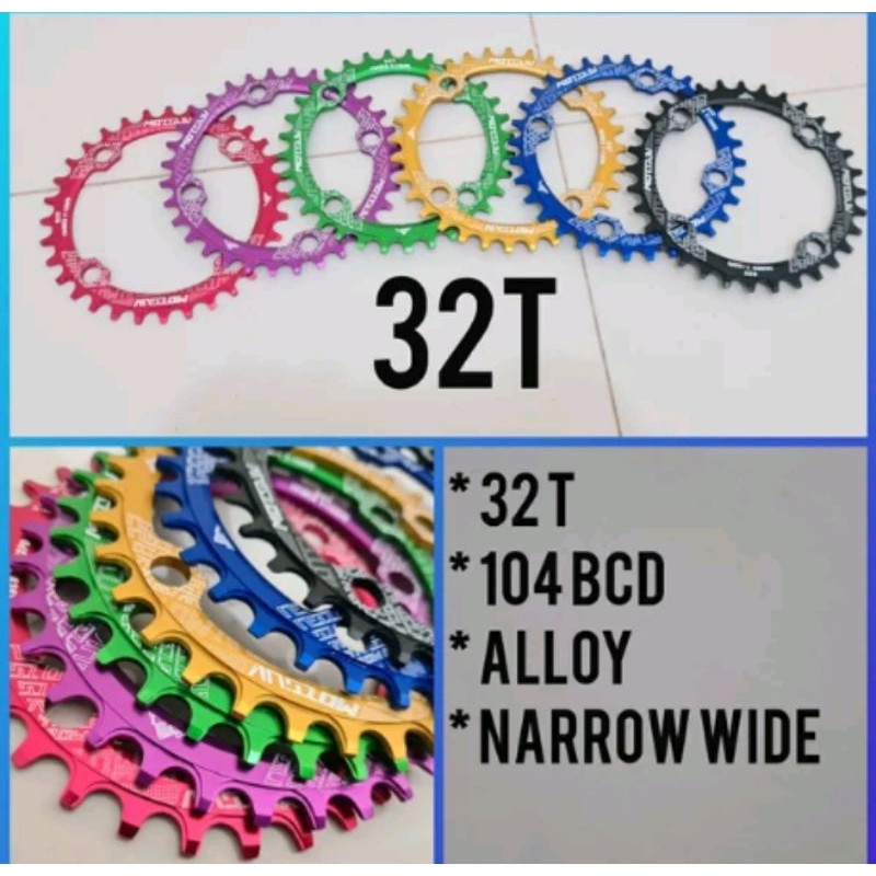 Chainring narrow wide 32T BCD 104 Alloy CNC Chain ring motsuv