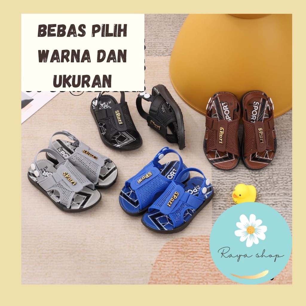 SENDAL KARET ANAK LAKI LAKI GUNUNG(TALI belakang) MEREK H.Y.S NEW SIZE 24-29