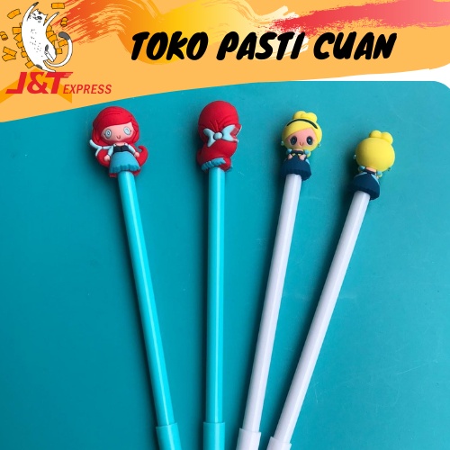 

pen karakter princess tinta hitam keperluan sekolah bisa COD Termurah LUCU FANCY IMUT IMPORT ARIEL BELLE SNOW WHITE