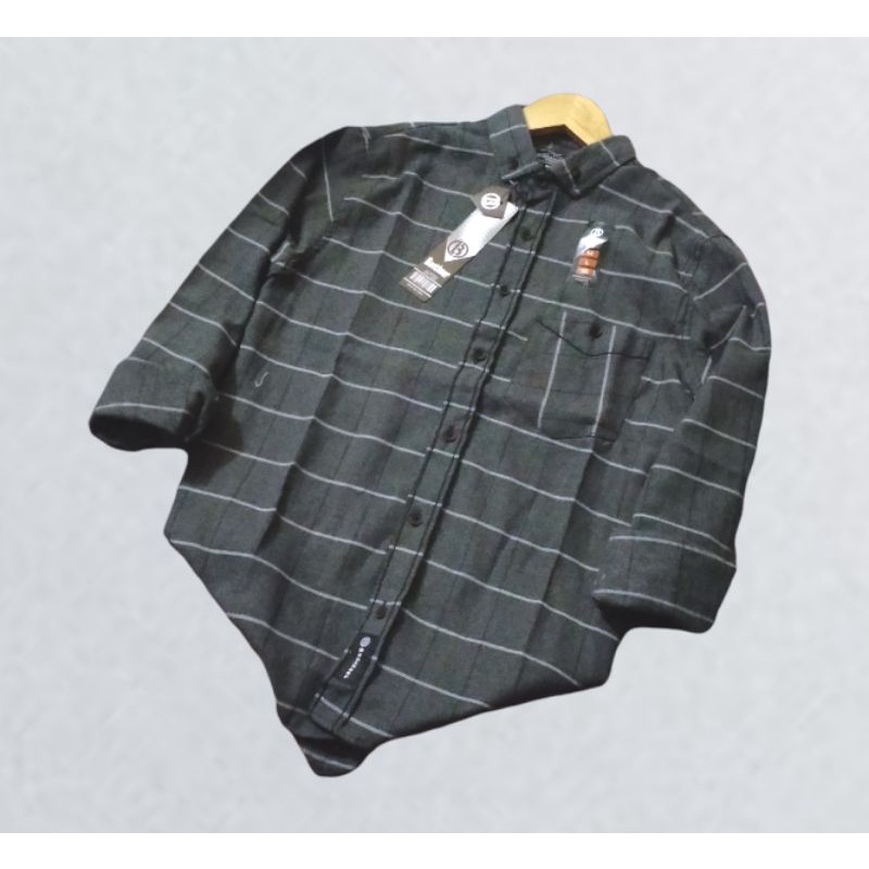flanel pria import murah original tebal jumbo uniqlo xxl baju kemeja garis garis motif pria distro