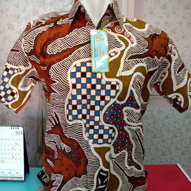 Kemeja/Hem Batik Pria by Kencana Ungu - Label Biru [Size S]